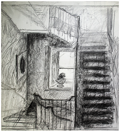 West Dean: Stairs drawing 1